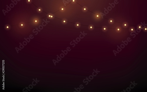 String lights on black background