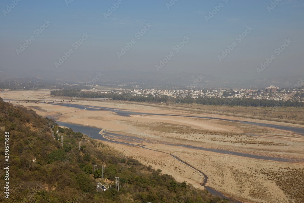 aerial view of dried river landscape
