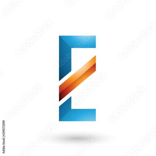 Blue and Orange Letter E with a Diagonal Line Illustration Free Download Blue and Orange Letter E with a Diagonal Line Illustration - GFXLoad
