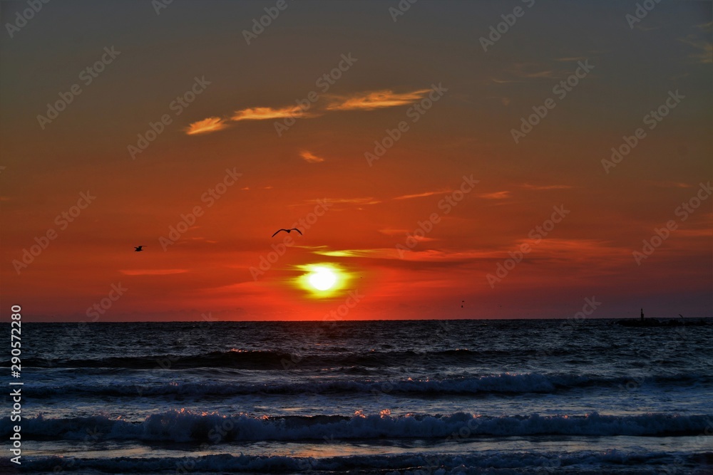 a beautiful sunrise at the black sea shore