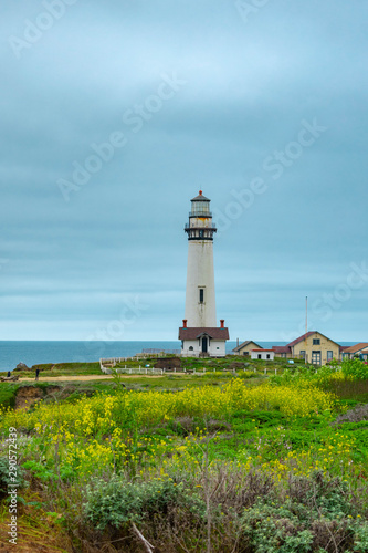 lighthouse on coast of sea