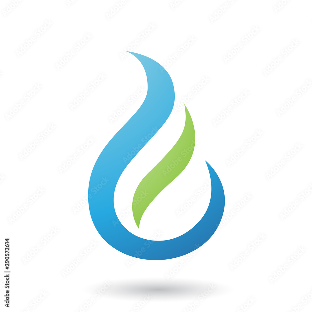 Blue Letter E Shaped Fire Icon Illustration Blue Letter E Shaped Fire Icon Illustration