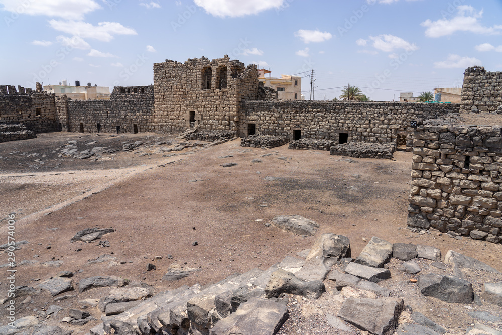 Castle Qazr Al-Azraq - one of the Jordan desert castles. Used by Lawrence of Arabia as a base during the Arab Revolt. Castle Qazr Al-Azraq - one of the Jordan desert castles. Used by Lawrence of Arabia as a base during the Arab Revolt.