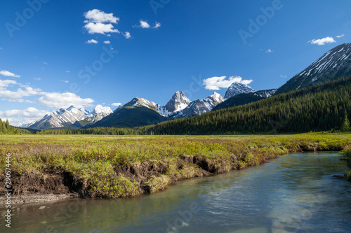 A creek and mountains in Kanaknskis Alberta  Canada