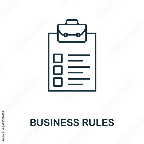 Business Rules outline icon. Thin line concept element from customer service icons collection. Creative Business Rules icon for mobile apps and web usage