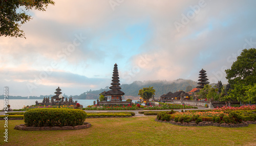 Pura Ulun Danu Bratan temple - Hindu temple on Bratan lake - Bali island  Indonesia