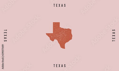 Texas textured icon. Trendy minimal design. Retro typography. Vintage abstract poster. Vector illustration