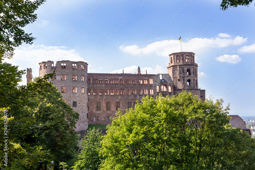 view to famous old Heidelberg castle