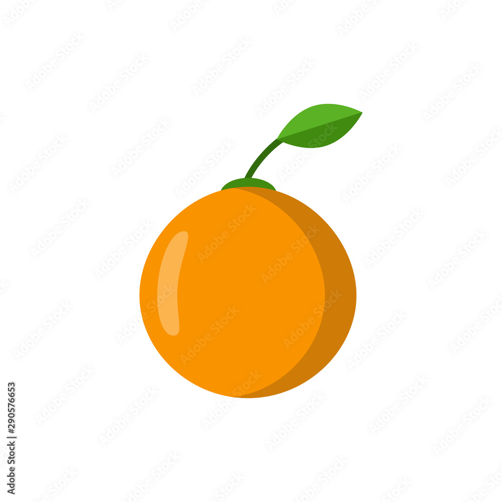 Orange icon. Vector illustration. Flat design. Orange icon. Vector illustration. Flat design.