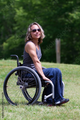 Woman in Wheelchair, Outdoors