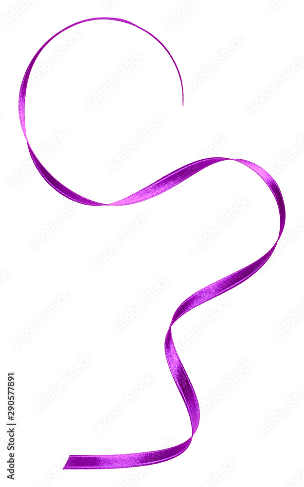 Shiny satin ribbon in lavender color isolated on white background close up .Ribbon image for decoration design. Shiny satin ribbon in lavender color isolated on white background close up .Ribbon image for decoration design.