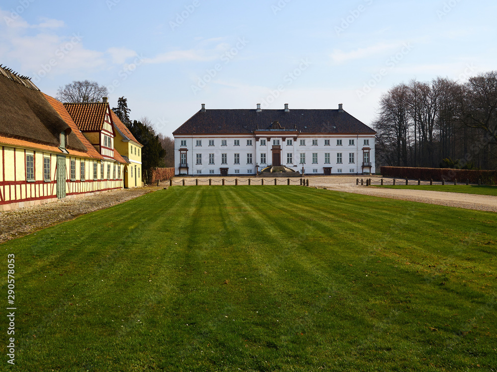 Old classical style manor house Fyn Funen Denmark Old classical style manor house Fyn Funen Denmark