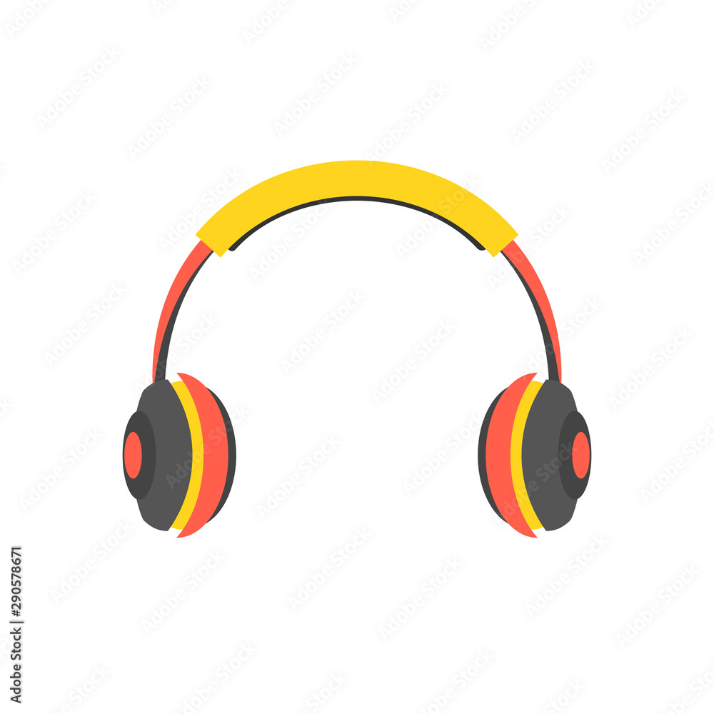 Headphones in flat style. Vector illustration. Headphones in flat style. Vector illustration.