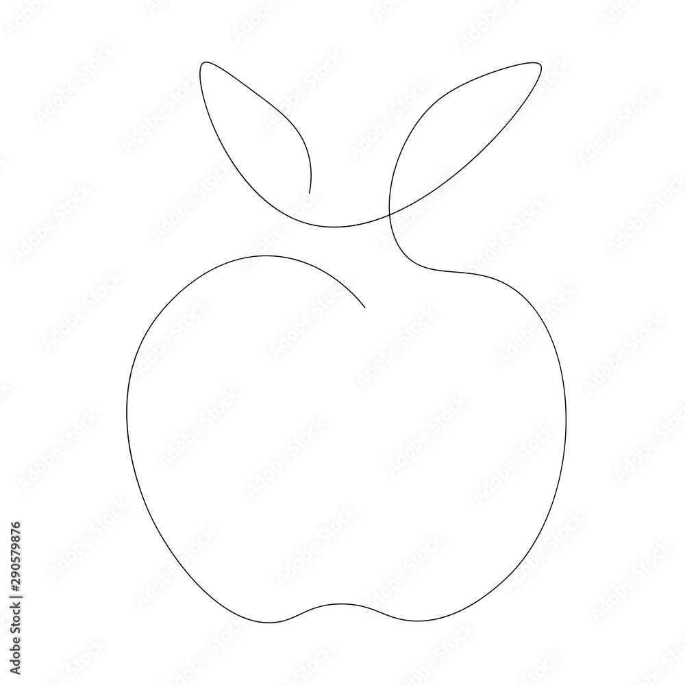 Apple icon line draw vector illustration Apple icon line draw vector illustration
