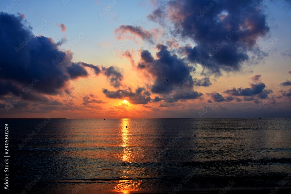 a beautiful sunrise at the black sea shore