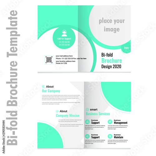 Elegant Business Promotional Bi fold Brochure Template Design