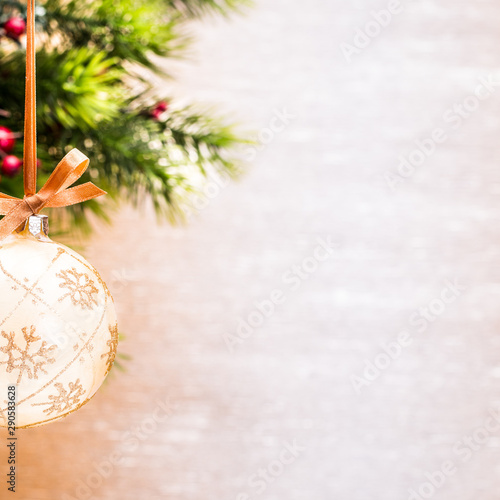 Christmas background with copy space. Festive greeting card. photo