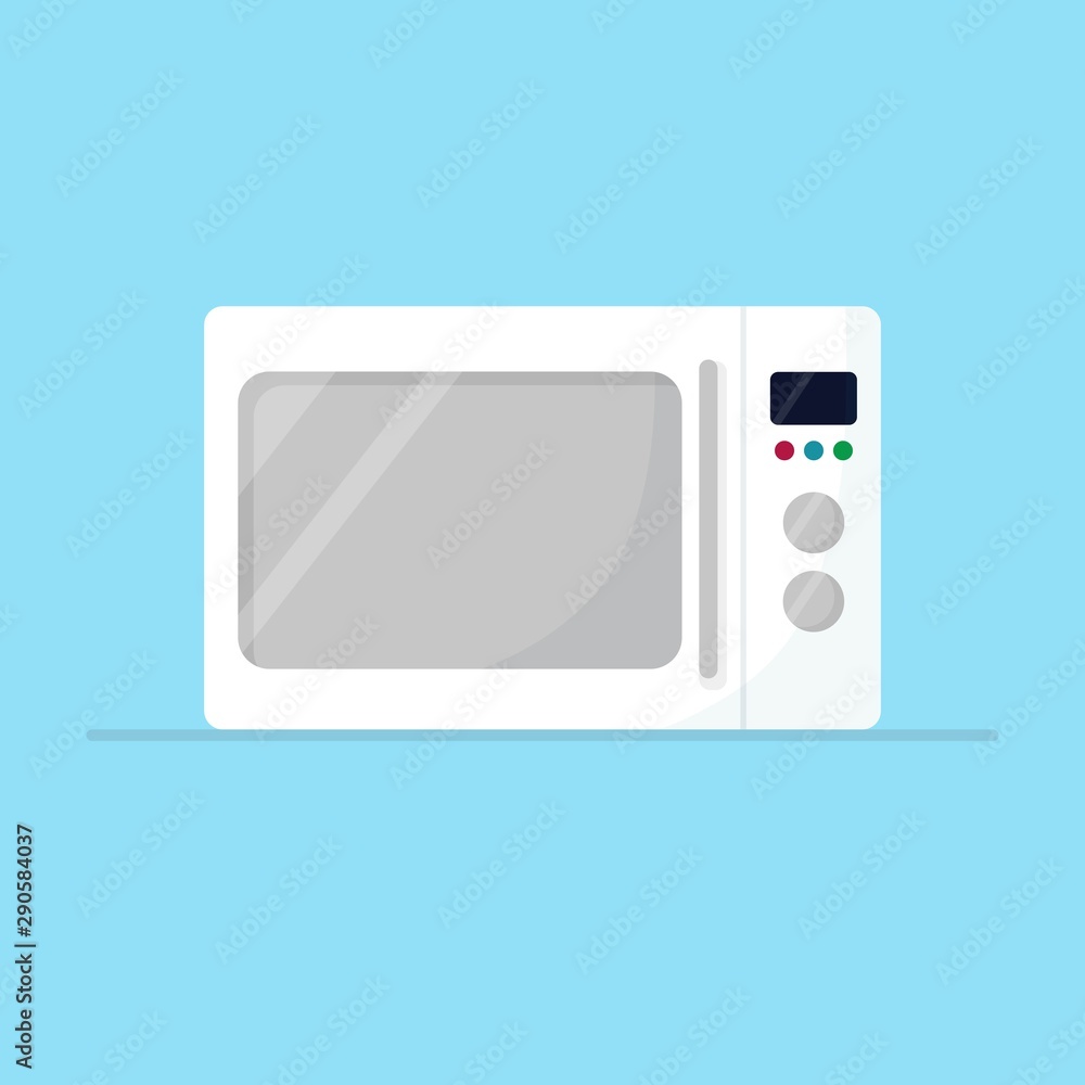 Microwave oven isolated on background. Vector flat design Microwave oven isolated on background. Vector flat design