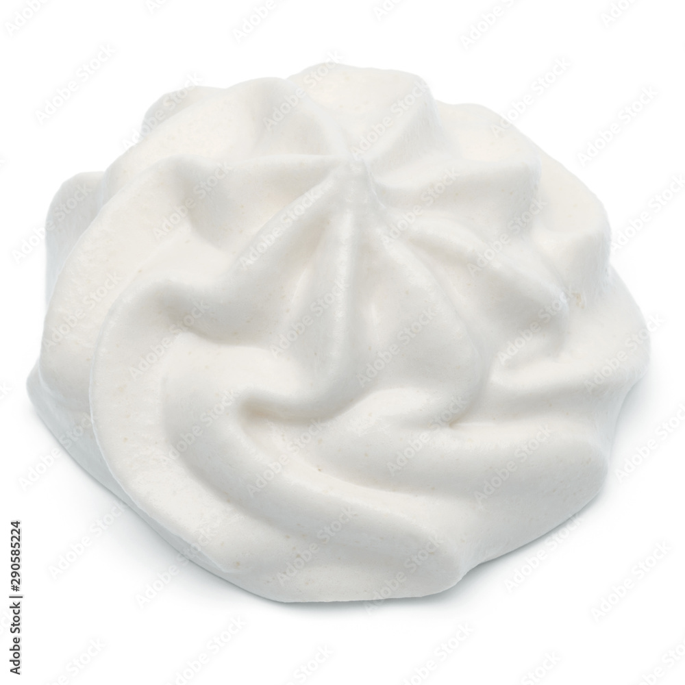 Whipped cream swirl isolated on white background cutout Whipped cream swirl isolated on white background cutout