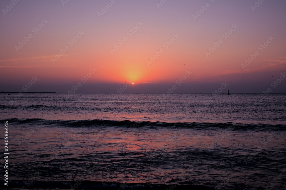 a beautiful sunrise at the black sea shore