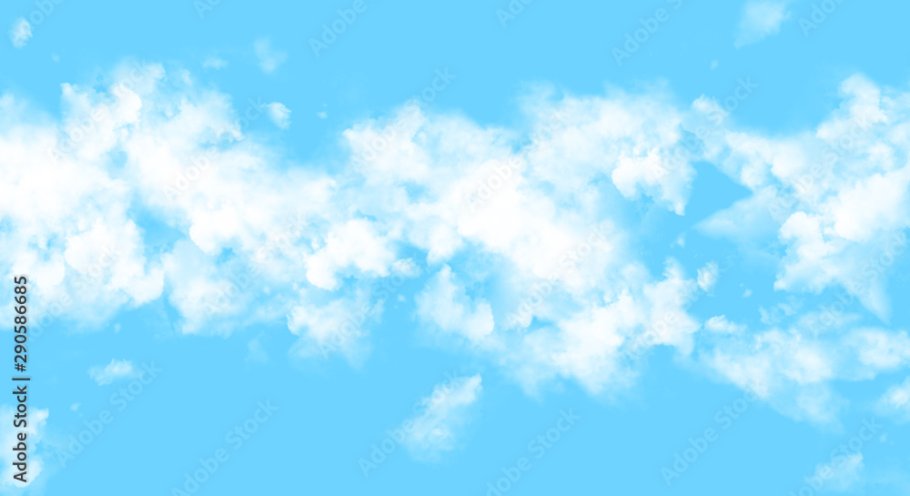Background panorama Blue sky and white clouds nature