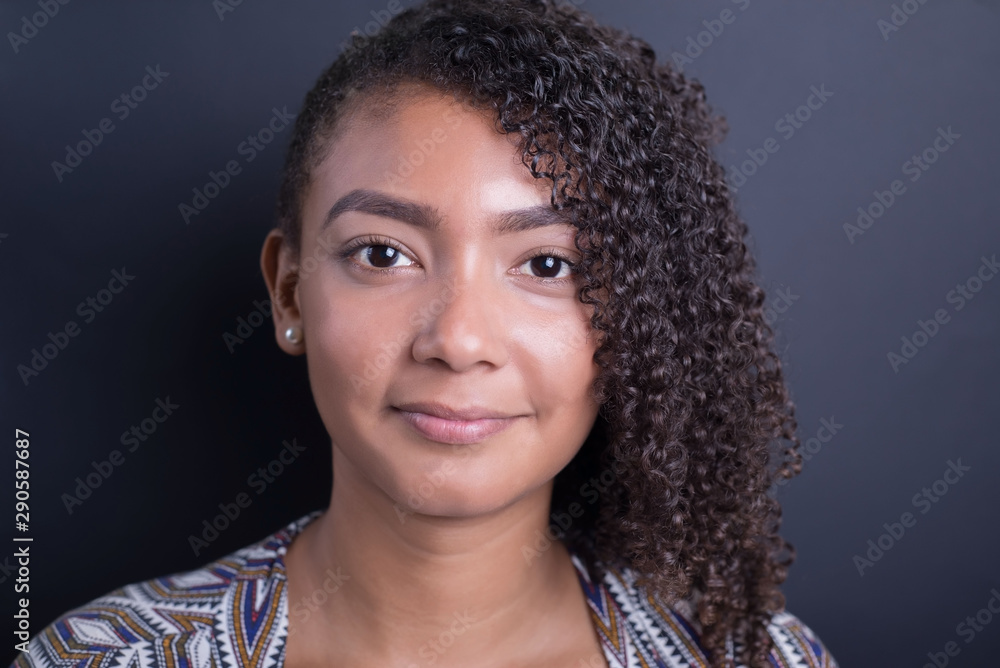 portrait of young beautiful and happy Latin woman with big toothy smile excited and cheerful in charming face expression isolated clear grey background in female happiness emotion portrait of young beautiful and happy Latin woman with big toothy smile excited and cheerful in charming face expression isolated clear grey background in female happiness emotion
