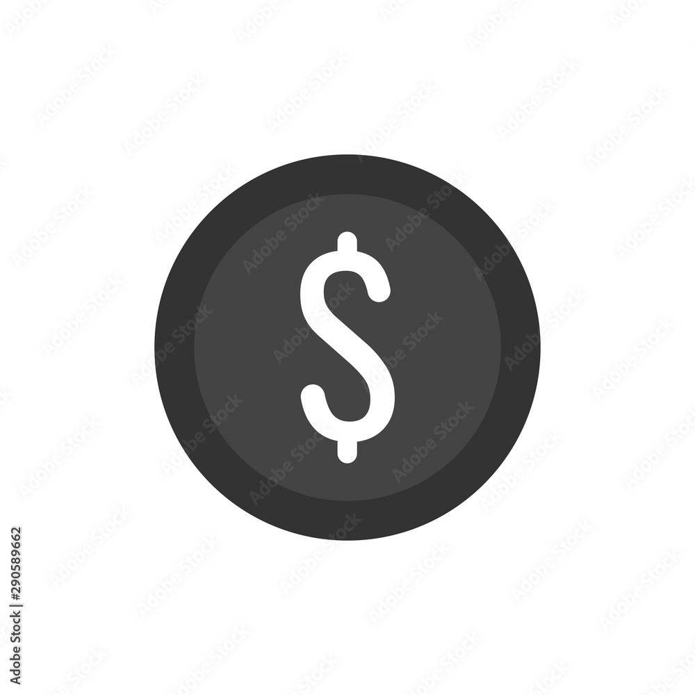 Money coin icon. Flat vector illustration. Money coin icon. Flat vector illustration.