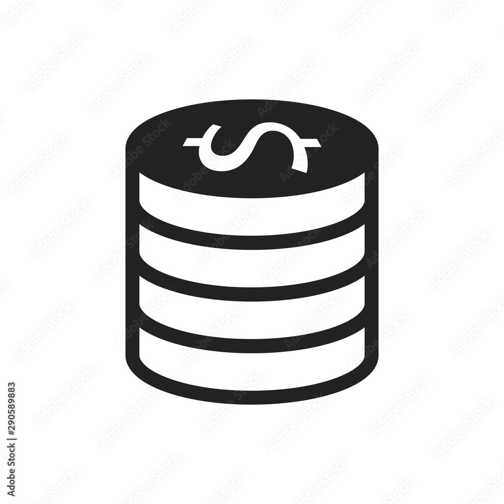 Money coin icon. Flat vector illustration. Money coin icon. Flat vector illustration.