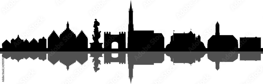 Obraz premium Landshut City Skyline Vector Silhouette