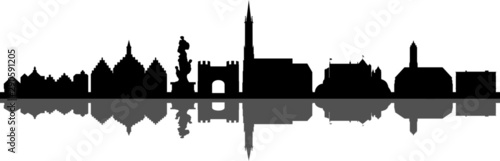 Landshut City Skyline Vector Silhouette