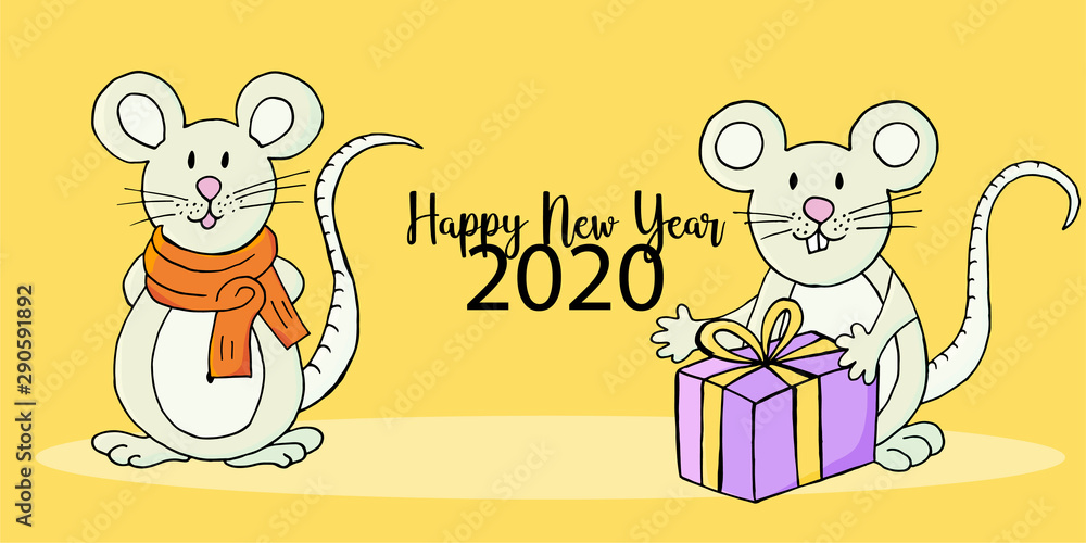 Happy New Year 2020. Banner, flyer, Happy New Year Happy New Year 2020. Banner, flyer, Happy New Year