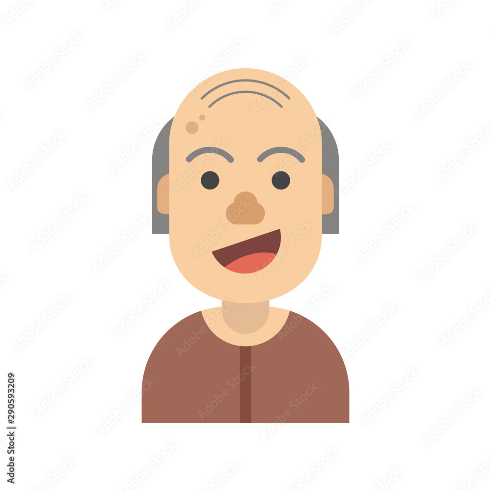 Old man avatar. Flat cartoon style. Vector illustration. Old man avatar. Flat cartoon style. Vector illustration.