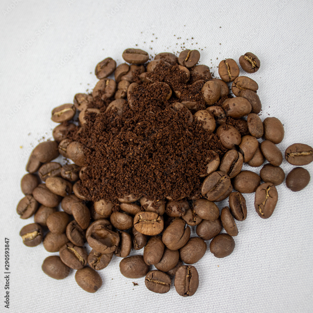 ground coffee with beans ground coffee with beans