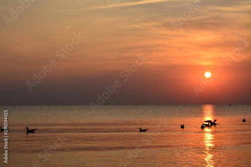 a beautiful sunrise at the seashore