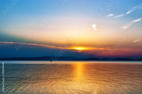 Sunset at lake Balaton Hungary