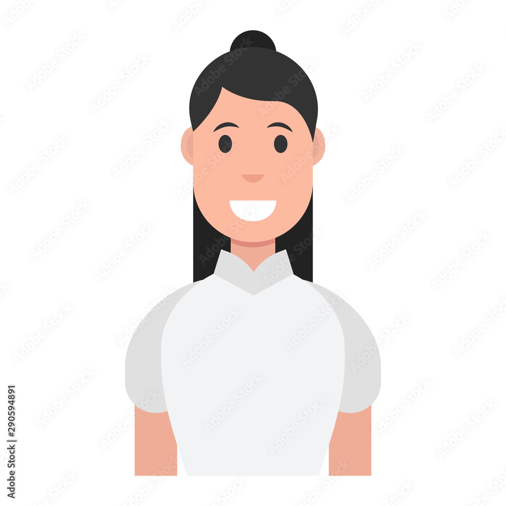 Female avatar on white background. Vector illustration. Female avatar on white background. Vector illustration.