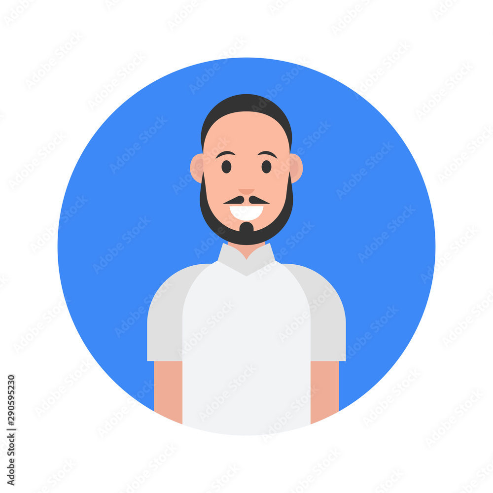 Male avatar on white background. User icon. Vector illustration. Male avatar on white background. User icon. Vector illustration.