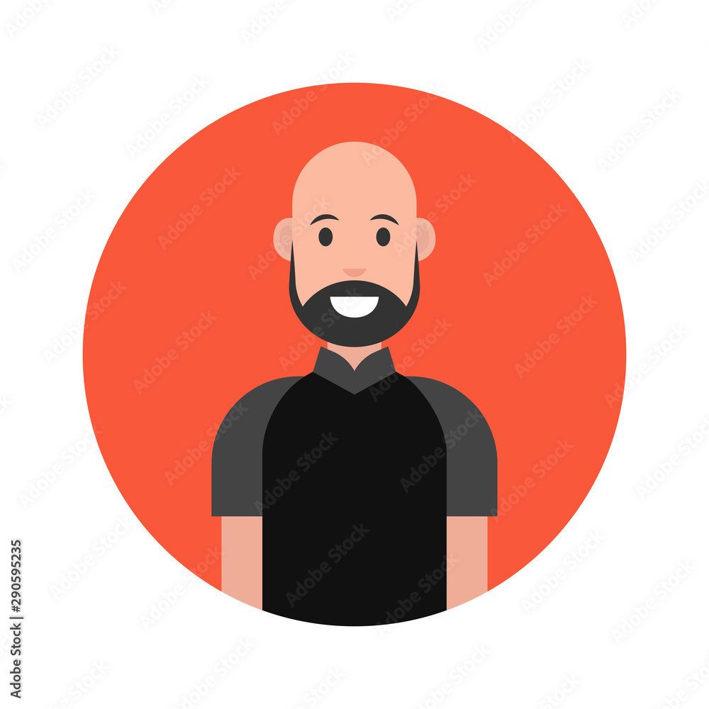 Male avatar on white background. User icon. Vector illustration.