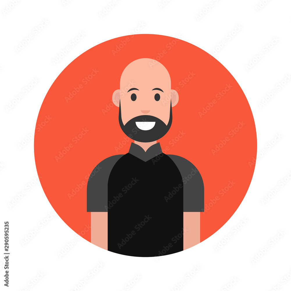Male avatar on white background. User icon. Vector illustration. Male avatar on white background. User icon. Vector illustration.