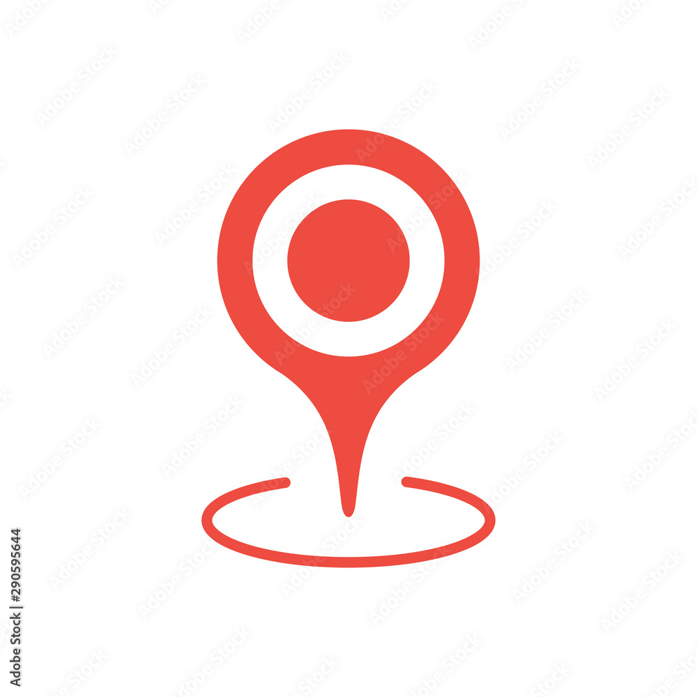 Map pointer icon. GPS location symbol. Flat design style. Map pointer icon. GPS location symbol. Flat design style.