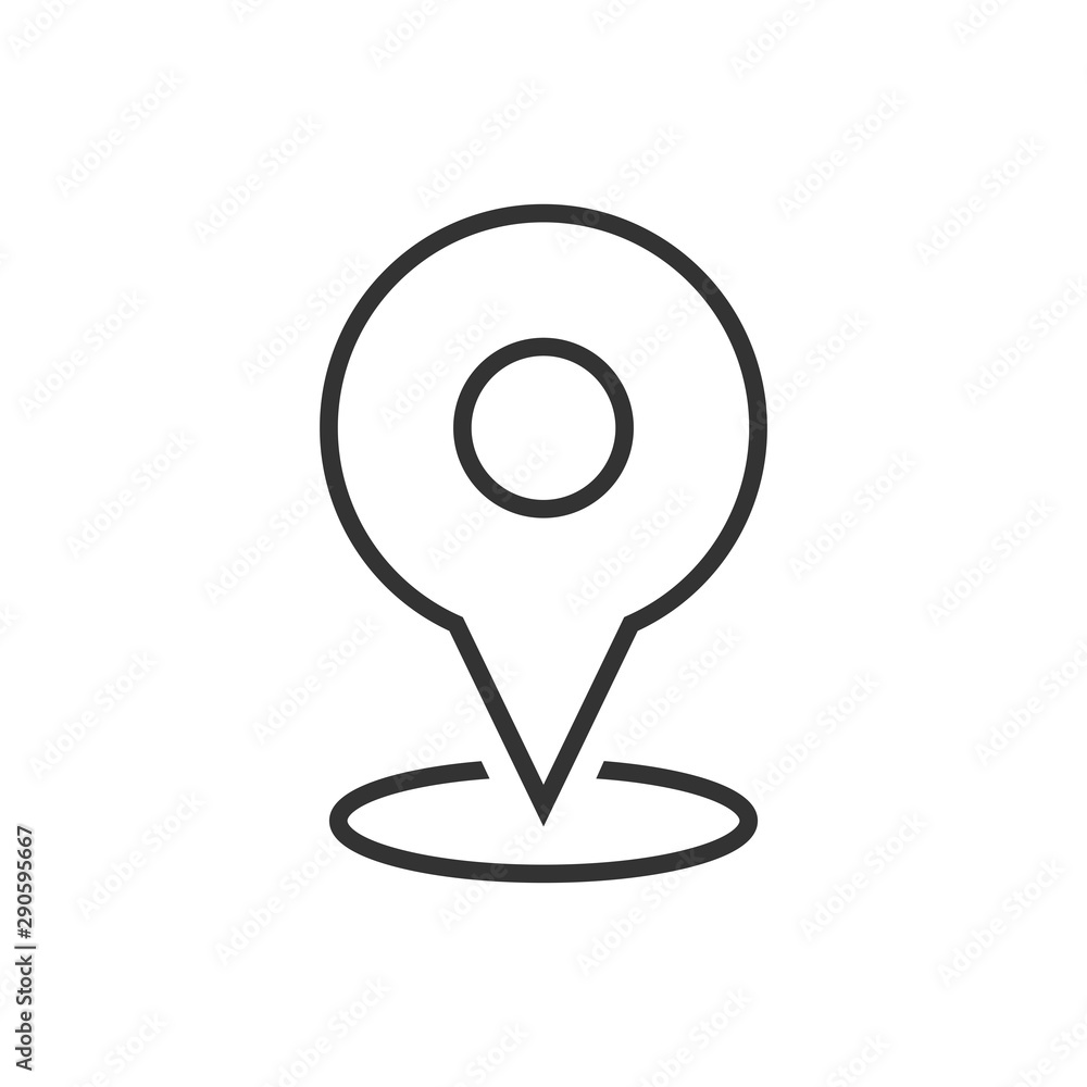 Map pointer icon. GPS location symbol. Flat design style. Map pointer icon. GPS location symbol. Flat design style.