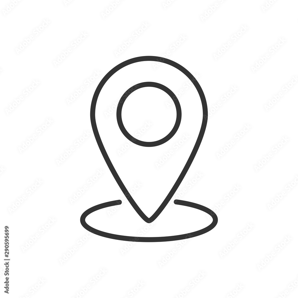 Map pointer icon. GPS location symbol. Flat design style. Map pointer icon. GPS location symbol. Flat design style.