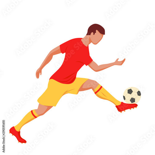 Soccer player. Vector illustration on white background. © Nina