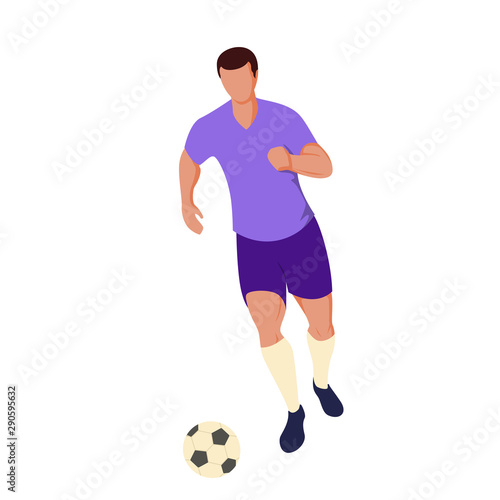 Soccer player. Vector illustration on white background.