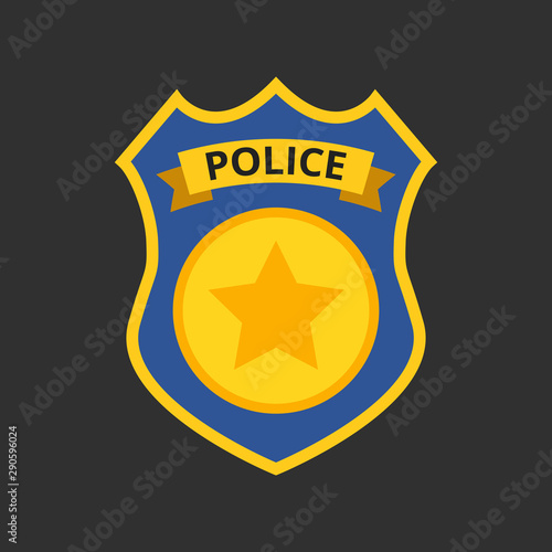 Police officer badge icon. Vector Illustration.