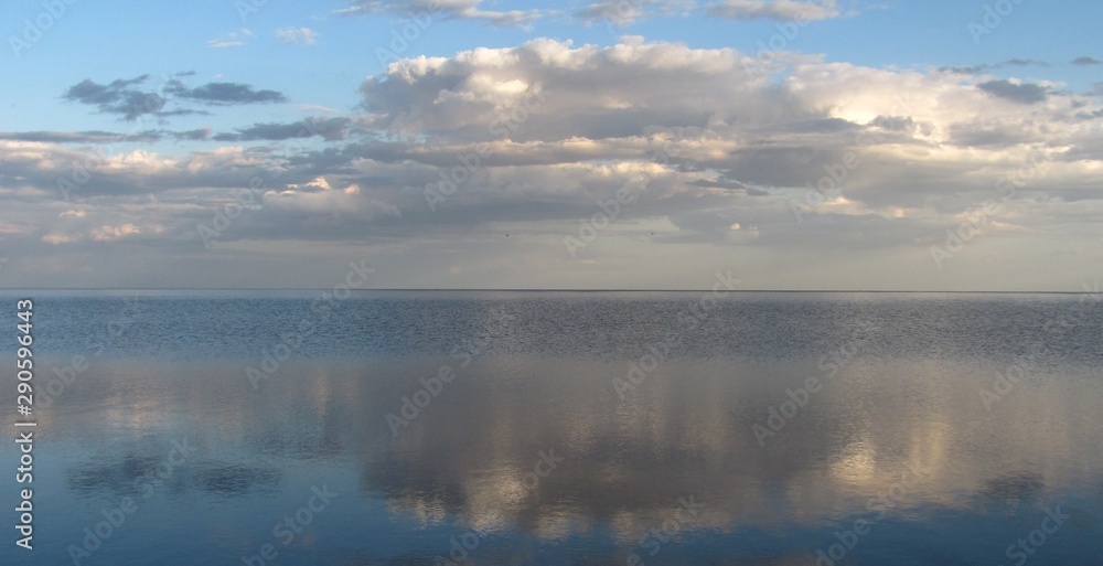 view of the horizon from the shore