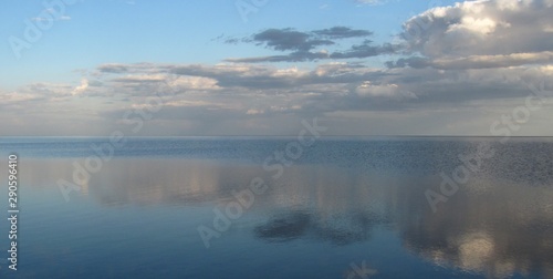 cloud reflection in calm sea water