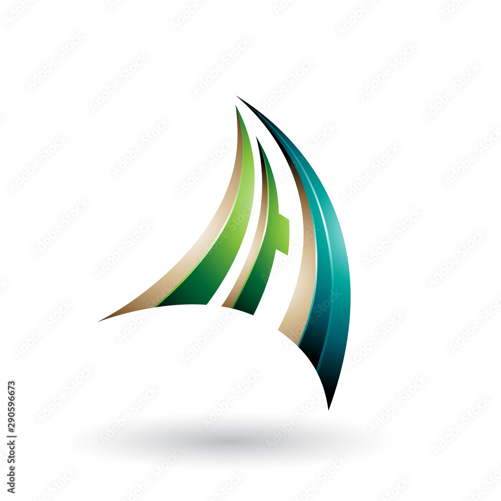 Green and Beige 3d Dynamic Flying Letter A Illustration Green and Beige 3d Dynamic Flying Letter A Illustration
