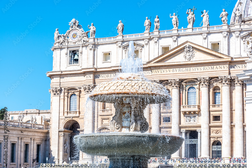 Bernini Fountain at St Peters Basilica. St Peters Square, Vatican