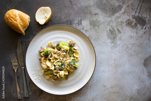 Spicy Italian Sausage Broccoli Orecchiette Pasta